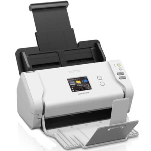 Compact document scanner with touchscreen